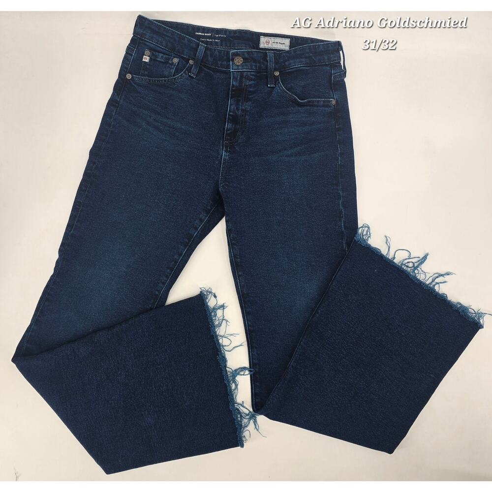 AG Adriano Goldschmied Farrah Boot High-Rise Jeans | Japanese Denim | Raw‎ Hem